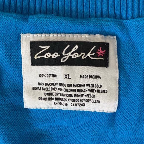 Zoo York Blue Patterned V-Neck Sweater - Picture 4 of 4